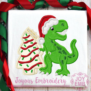 Christmas Rex Applique Machine Embroidery Design