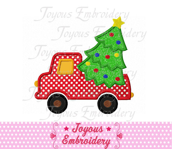 Christmas Tree Truck Applique Machine Embroidery Design NO:1422