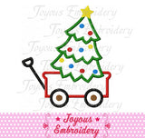 Christmas Wagon Tree Applique Machine Embroidery Design NO:1245