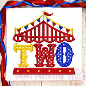 Circus Birthday applique machine embroidery design