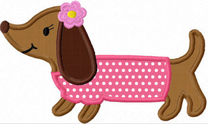 Dachshund Dog Applique Machine Embroidery Design NO:1152