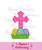 Easter Eggs Cross Applique Machine Embroidery Design NO:1489