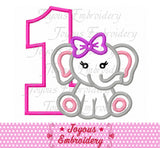 Elephant Birthday applique Machine embroidery file NO:2458