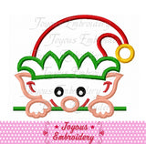 Christmas Elf Peeker Embroidery Applique Design NO:2420