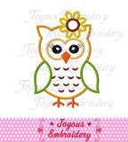 Fall Girl Owl Applique Embroidery Design NO:1554