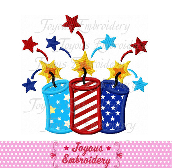 Firecrackers Applique Machine Embroidery Design,4th of July applique,Independence day embroidery instant download design NO:2472