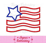 Instant Download Independence day Flag Applique Embroidery Design NO:1705