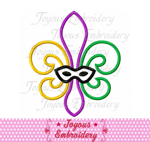 Mardi Gras Fleur de lis Applique Embroidery Design NO:2430