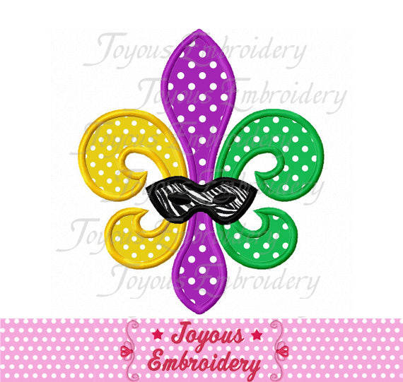 Mardi Gras Fleur de lis Applique Embroidery Design NO:2430