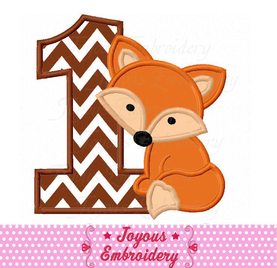 Fox Number 1 Applique Machine Embroidery Design NO:2313