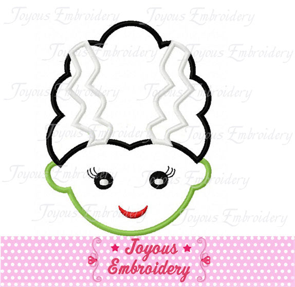 Halloween Frankenstein Bride Applique Machine Embroidery Design NO:1229
