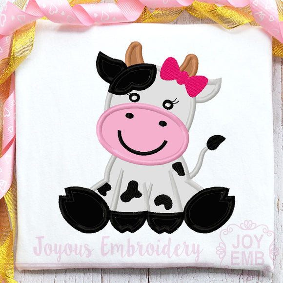 Cow Applique Machine Embroidery Design