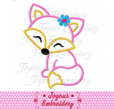 Fox Applique Machine Embroidery Design,Fox embroidery,Girl fox applique NO:2050