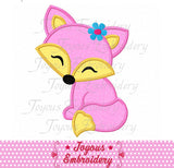 Fox Applique Machine Embroidery Design,Fox embroidery,Girl fox applique NO:2050
