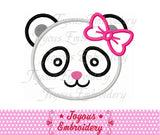 Instant Download Girl Panda Face Applique Machine Embroidery Design NO:2054