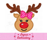 Reindeer For Girls Applique Embroidery Design NO:2239