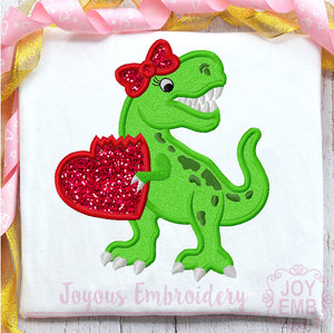 Valentines day Rex Applique Machine Embroidery Design