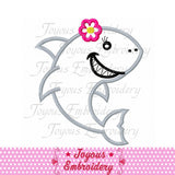 Instant Download Girl Shark Applique Machine Embroidery Design,Shark embroidery,sea Animal applique design NO:2602