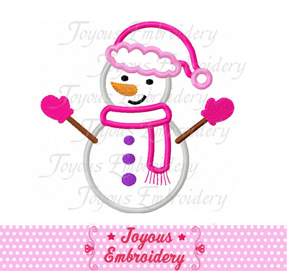 Girl Snowman Applique Embroidery Design NO:1586