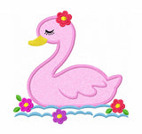 Swan Applique Machine Embroidery Design NO:1350