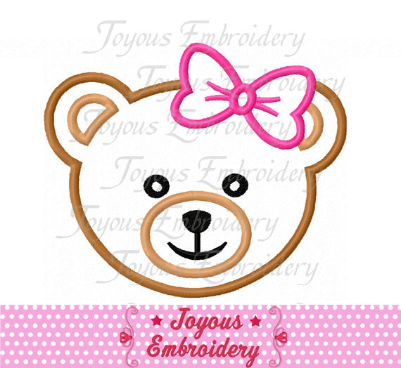 Instant Download Girl Teddy Bear Applique Embroidery Design NO:1543