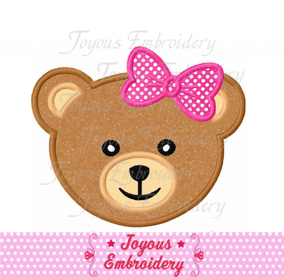 Instant Download Girl Teddy Bear Applique Embroidery Design NO:1543
