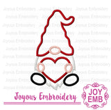 Valentines day Gnome applique Machine Embroidery NO:3456