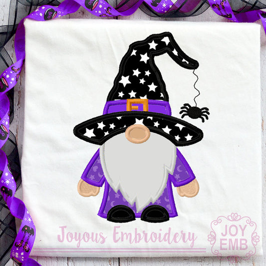 Halloween Gnome Applique Machine Embroidery Design