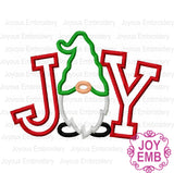 Christmas Gnome JOY Applique Machine Embroidery Design NO:2649