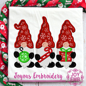 Christmas Gnome Applique Machine Embroidery Design NO:3140