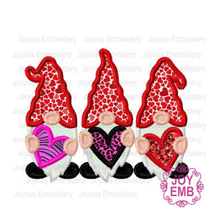 Valentine's day Gnome Heart Embroidery Applique Design NO:2674