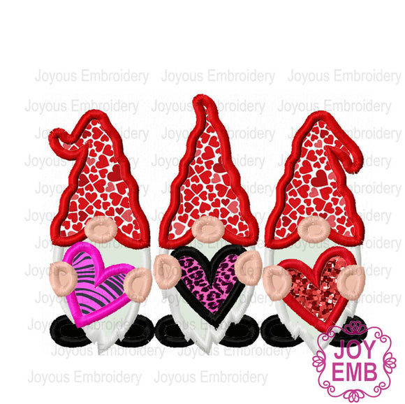 Valentine's day Gnome Heart Embroidery Applique Design NO:2674