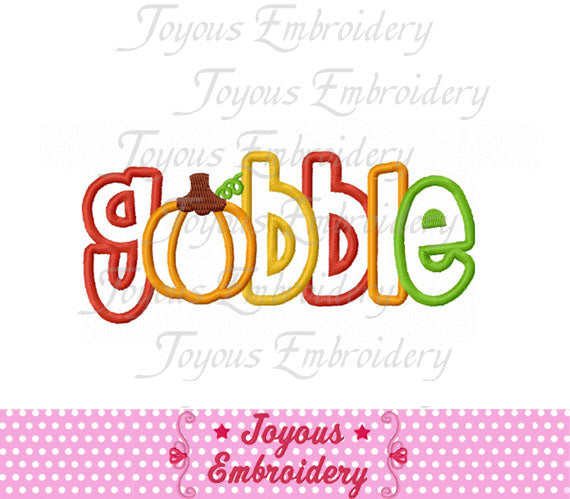 Thanksgiving Turkey Gobble Applique Embroidery Design NO:1543