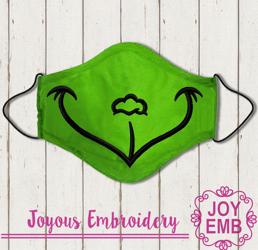 Christmas Grinch Mask Machine Embriodery Deisgn NO:0353