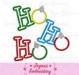 Christmas Ho Ho Ho Applique Machine Embroidery Design NO:1413