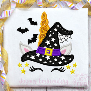 Halloween Unicorn Applique Machine Embroidery Design