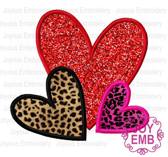 Valentines day Heart Applique Machine Embroidery Design