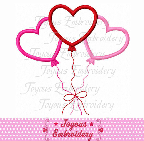 Valentine's day Heart Balloon Embroidery Applique Design NO:1668