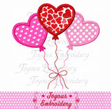 Valentine's day Heart Balloon Embroidery Applique Design NO:1668