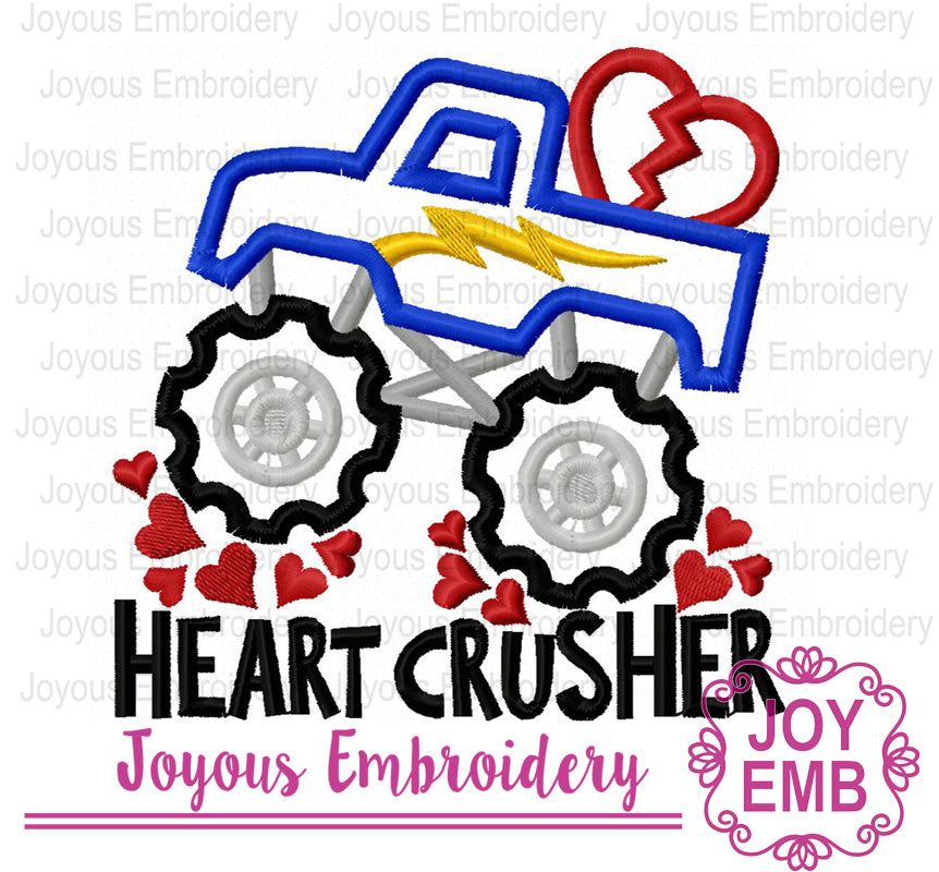 Valentines day Monster Turck Machine embroidery file NO:0357