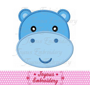 Hippo Face Applique Machine Embroidery Design NO:2008