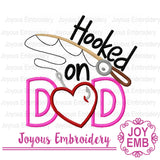 Hooked on Dad applique Machine Embroidery Design NO:3011