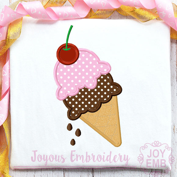 Ice Cream Applique Machine Embroidery Design