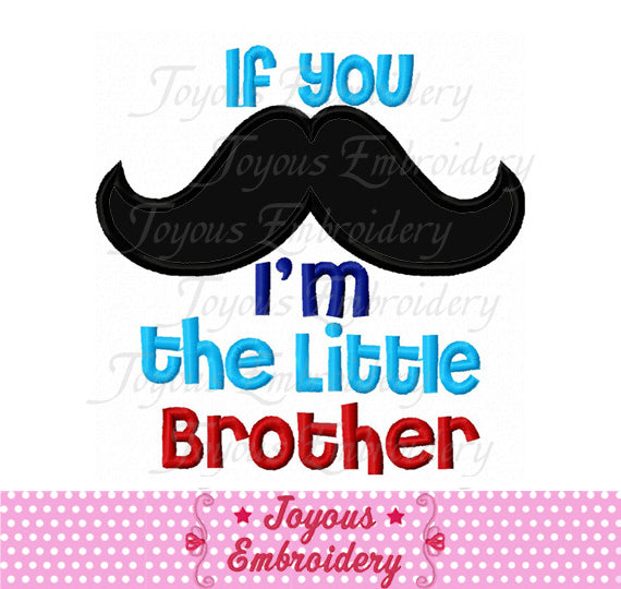 Little Brother Mustache Applique Machine Embroidery Design NO:2343