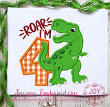 Rex Numbers Applique Machine Embroidery Design