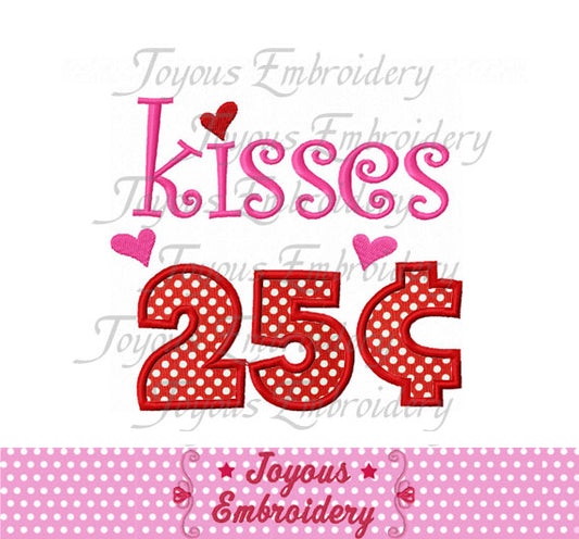 Valentines Day Kisses Applique Machine Embroidery Design NO:1451
