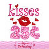 Kisses 25 Cents Applique Embroidery Design NO:1919