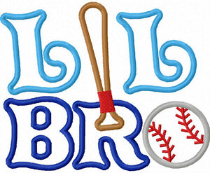 Little Brother Baseball Applique Machine Embroidery Design NO:1290