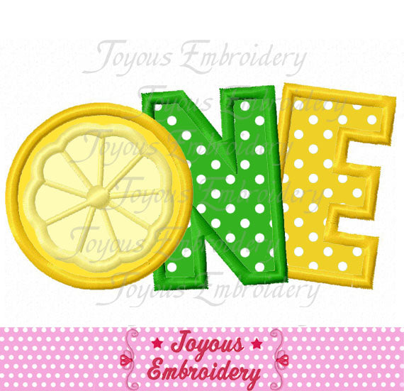 Instant Download Lemon ONE Applique Machine Embroidery Design NO:2488