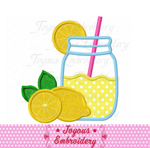 Instant Download Lemonade Jar Applique Machine Embroidery Design NO:2089